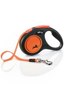 Vodítko FLEXI Neon Pásek černá/oranžová